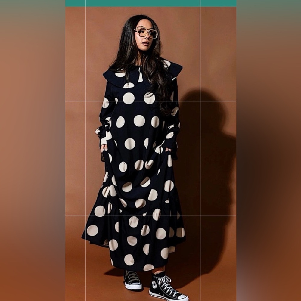 Dressed In LALA Black White Polka Dot Doing What I Damn Well Please Dress NWT M+